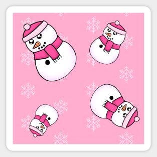 Valentine's Day Snow Man Print Sticker